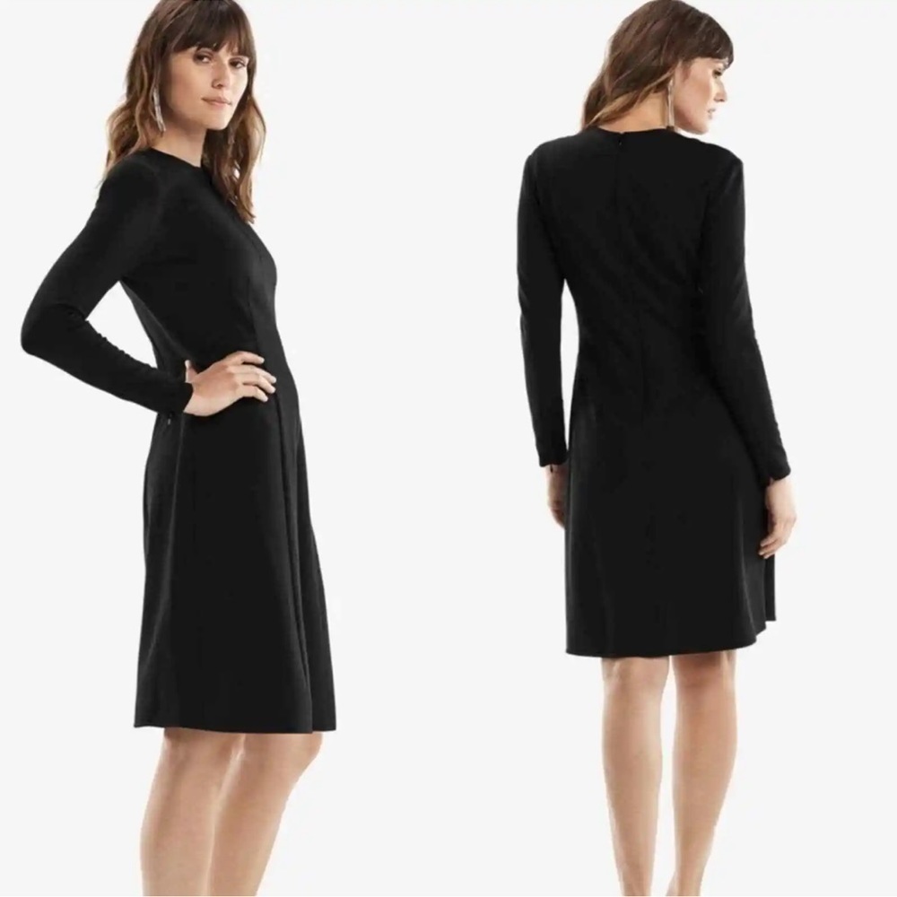 MM Lafleur The Ellis Dress Textured Ponte Black Size 6